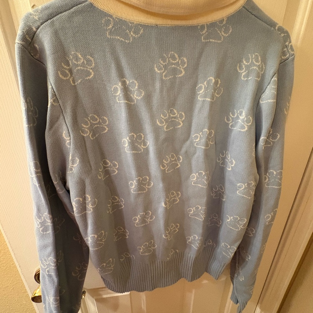 Brand New w/Tags Disney Cats & Dogs Unique Vintage Paw Print Cardigan - Picture 3 of 9